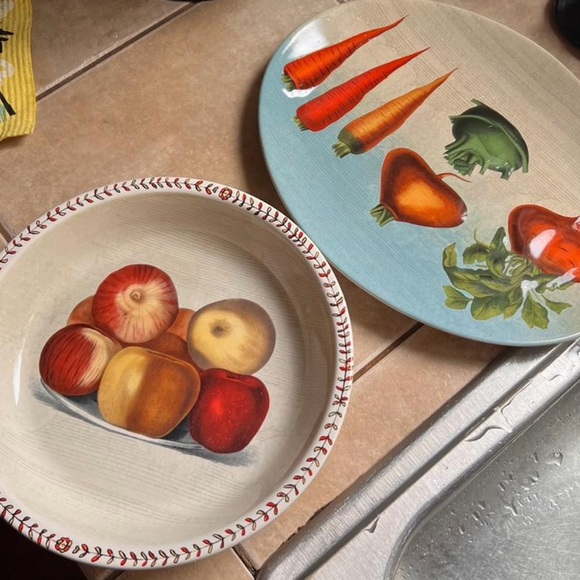 APPLE PIE Ceramic Painted Plate John Derian Artful Whimsy Thanksgiving - Picture 5 of 6